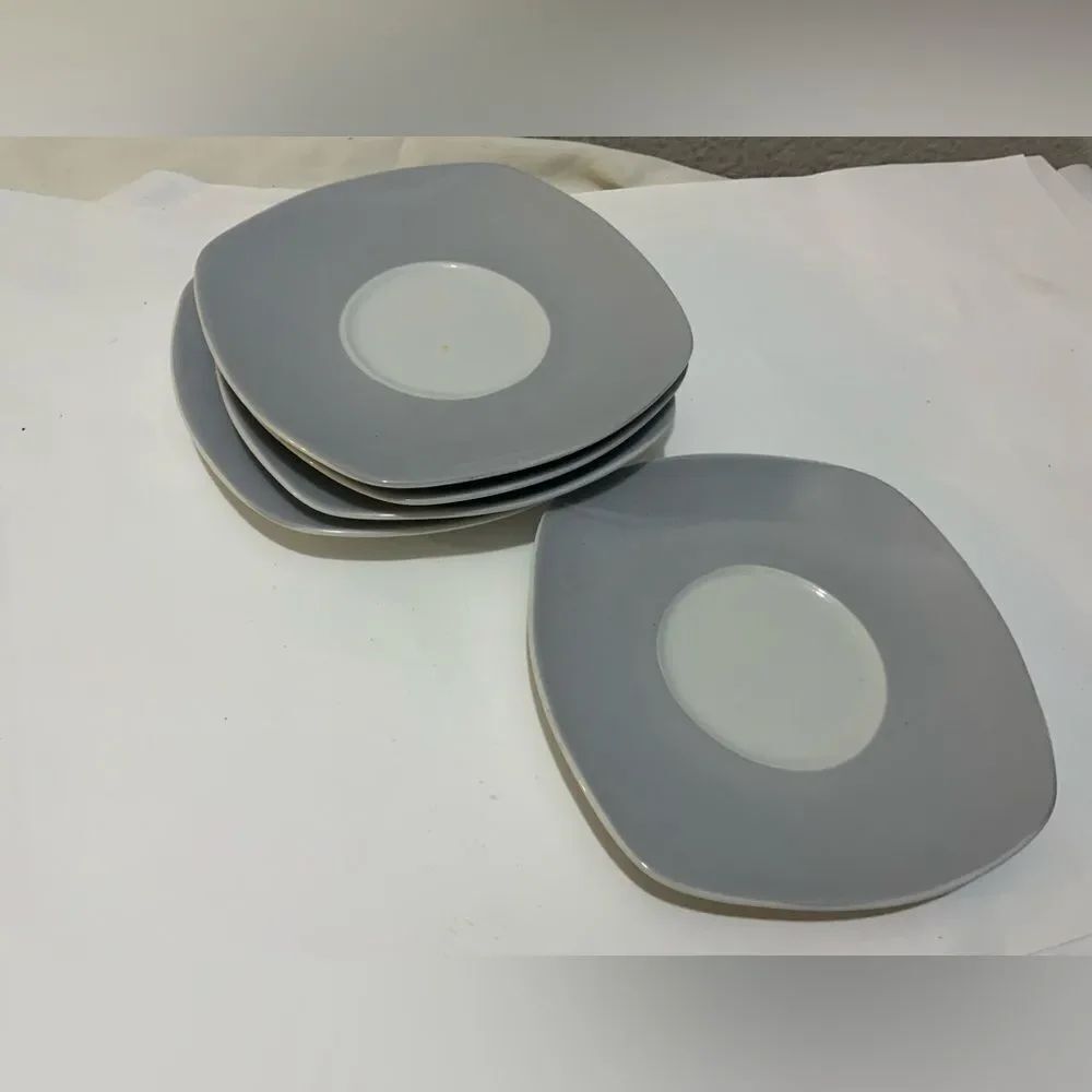 Flirt by R&B Alina appetizer Plates White / Grey Set of 5 G 10